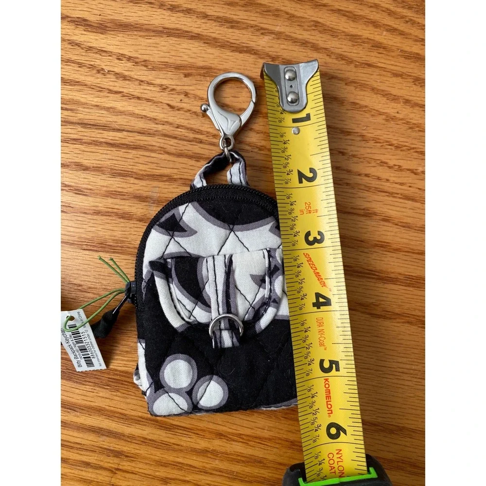 🆕 Vera Bradley Quilted Bitty Backpack Keychain in Night and Day Print